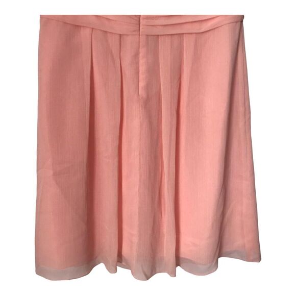 Davids Bridal Dress Sz 12 Peach Ruched Organza Strapless Formal Prom Bridesmaid - Picture 8 of 13